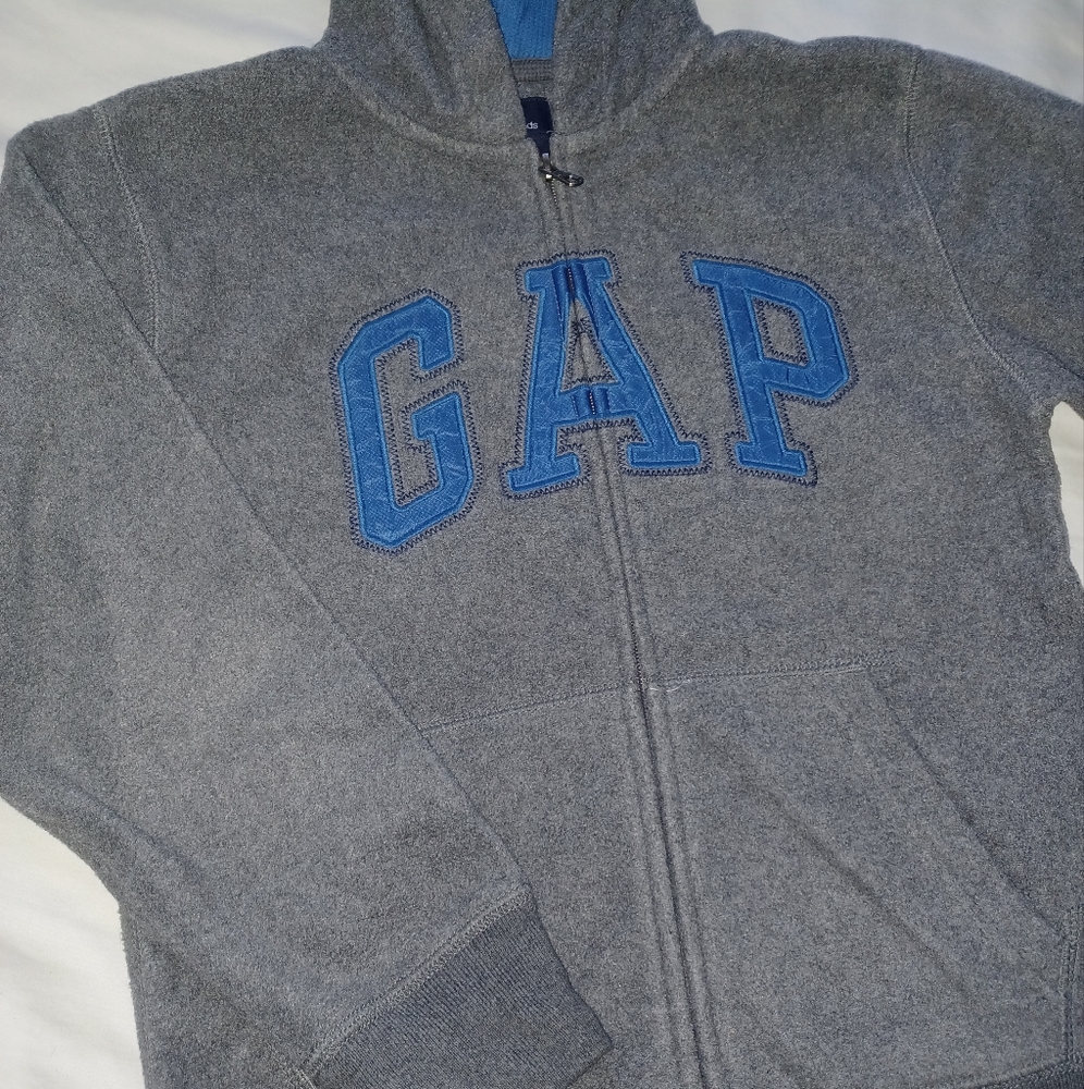 Boys Gap Fleece Hoodie Zip Up sz 10 large